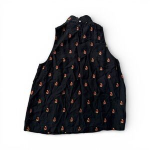 Sundance Large Black Top with Colorful Floral Design